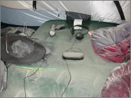 Tent after dust storm