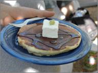 Aaron's marshmallow-grape pancake