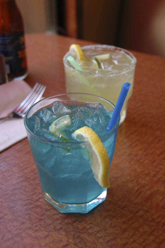 Malibu (blue) and standard margarita