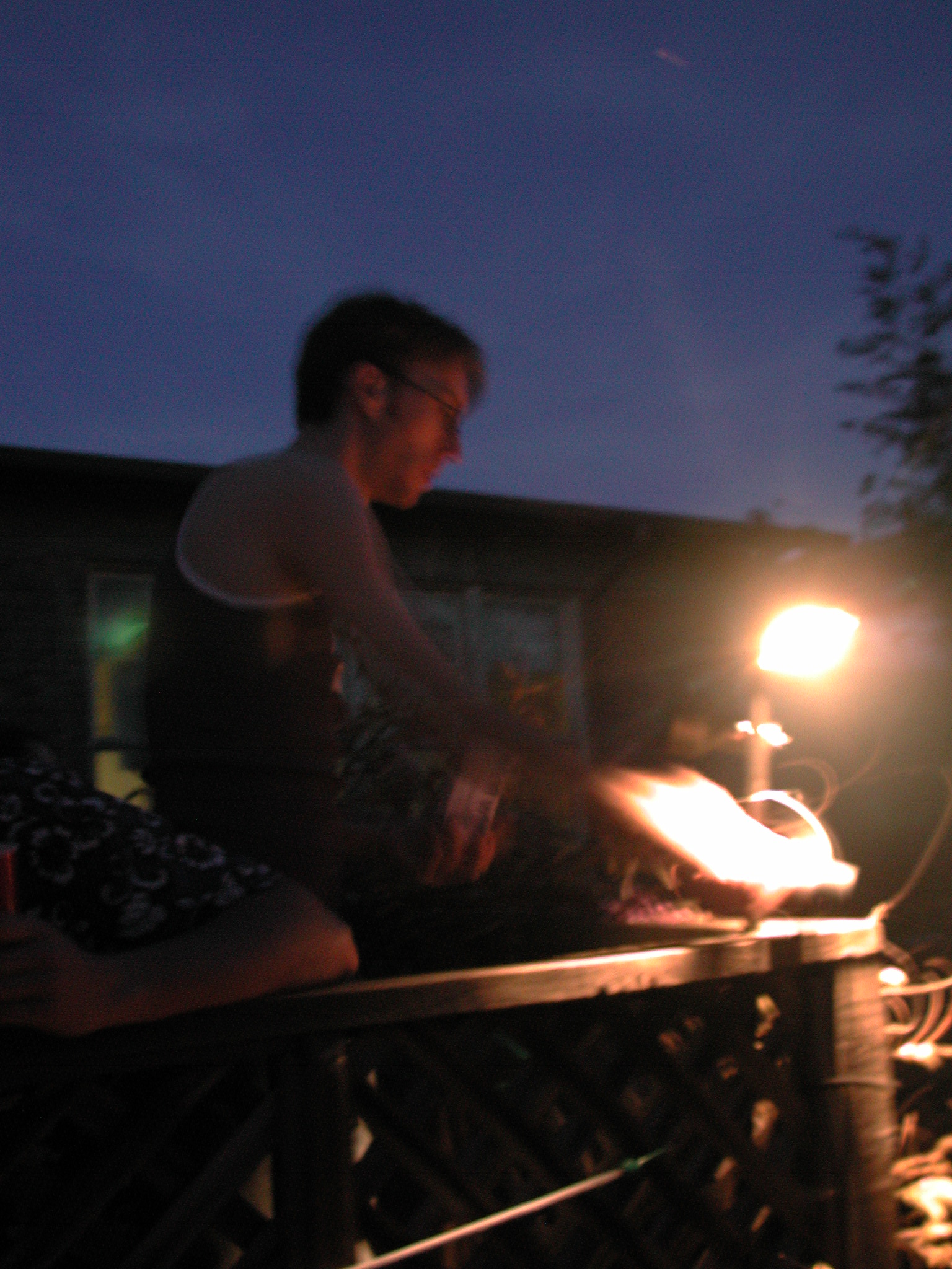 Q wrestles a light