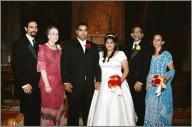 Aneel, Mom, Koshy, Anjali, Pa, and Anaka at Anjali's wedding