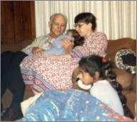 Grandpa, Anaka, Mom, and Anjali