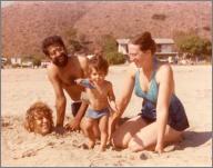 Teddy, Pa, Aneel, and Mom at the beach