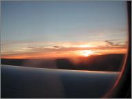 Sunset over wing