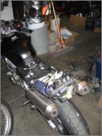 The bike with the tail section removed