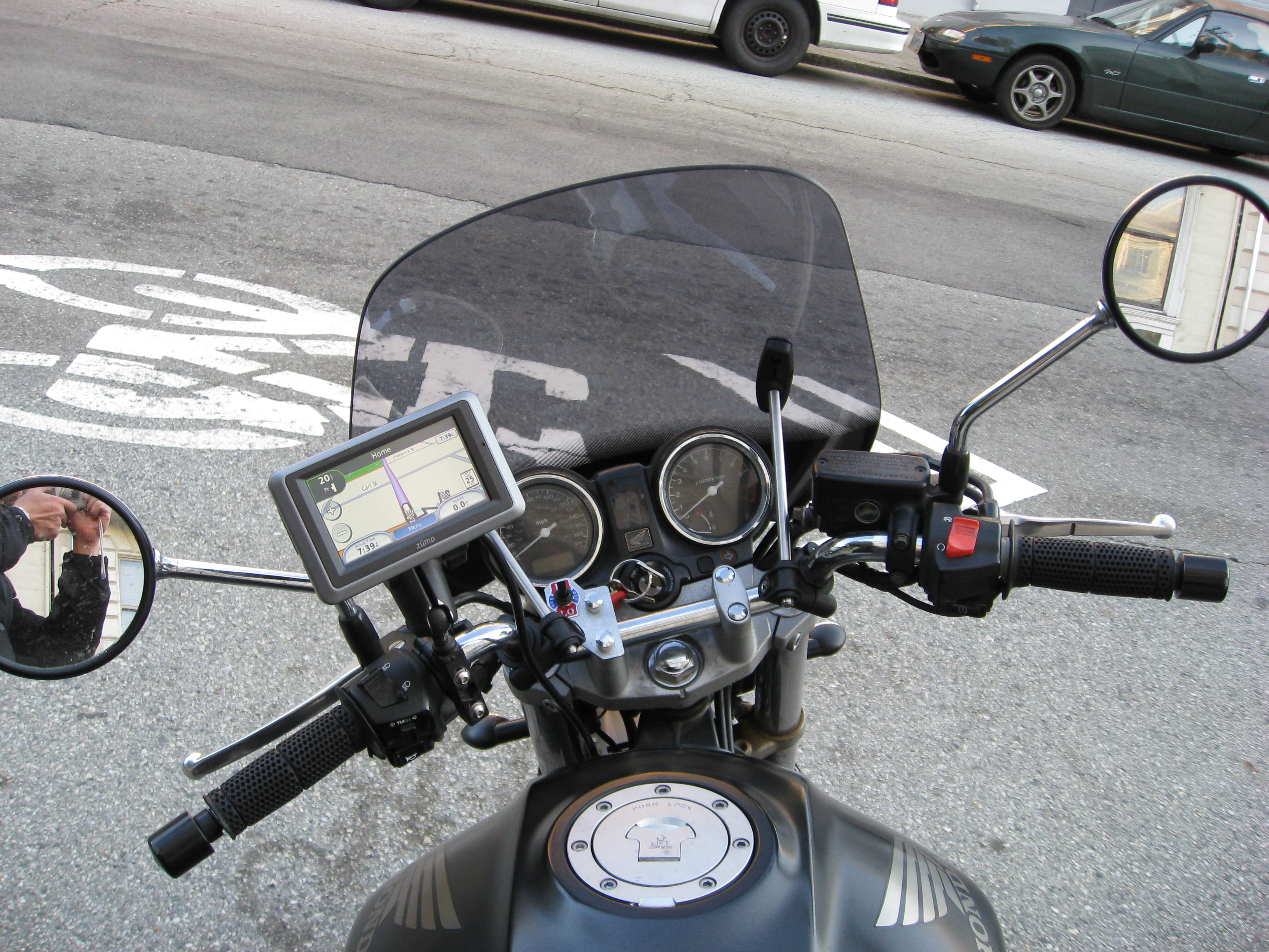 GPS behind the windscreen